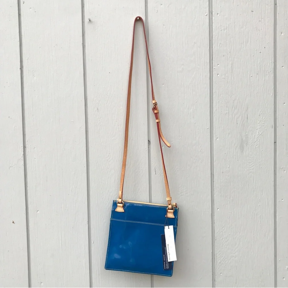 NWT Dooney & Bourke Patent Leather North/South Triple Zip Crossbody